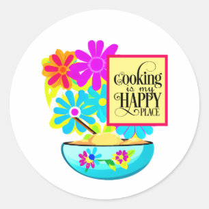Cooking is my Happy Place Floral Sticker