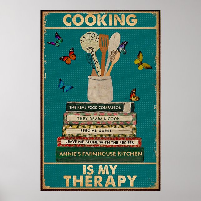 Cooking is my therapy vintage poster (Front)