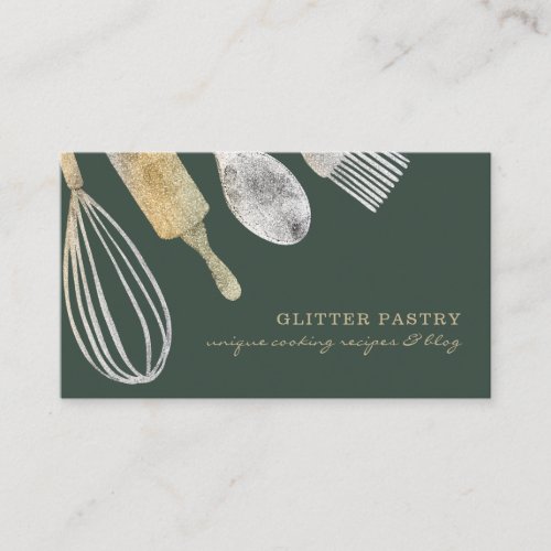 Cooking Kitchen Utensil Elegant Bakeries Chef sage Business Card