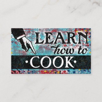 Cooking Lessons Business Cards - Blue Red by NeatBusinessCards at Zazzle