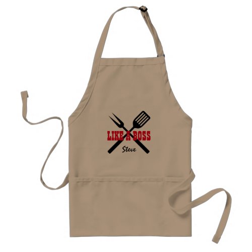 Cooking Like A Boss custom name BBQ apron for men
