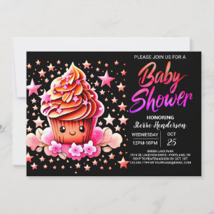 Cooking Little Muffin Girl Baby Shower  Invitation