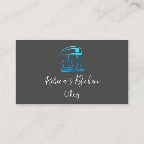 Cooking Logo Robot Mixer Chef Sweets Bakery Gray Business Card