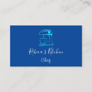 Cooking Logo Robot Mixer Chef Sweets Bakery Navy Business Card