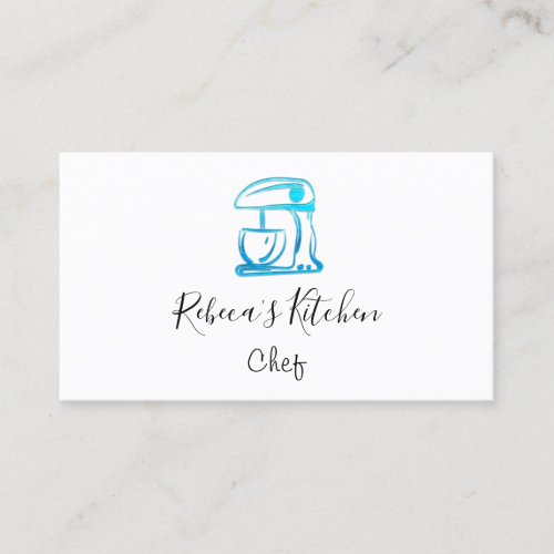 Cooking Logo Robot Mixer Chef Sweets Bakery White Business Card