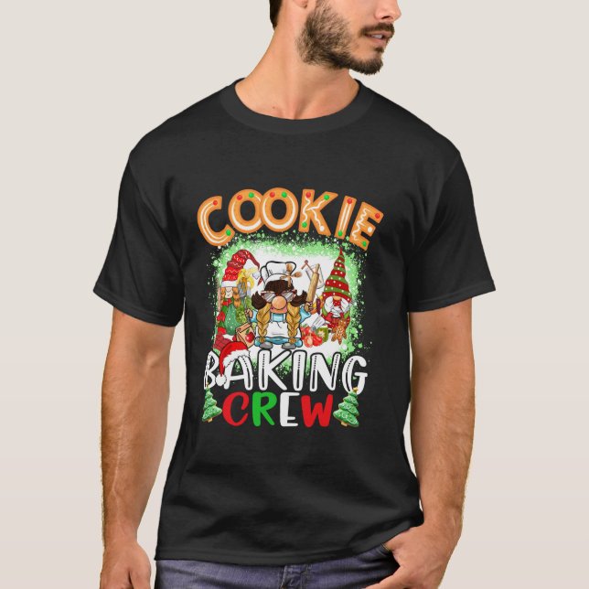 Cooking Lover Christmas Gnomes Cookie Baking Crew  T-Shirt (Front)
