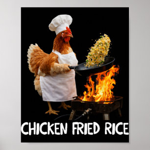 Cooking Meme Chicken Chef Funny Humor Chicken Frie Poster