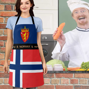 Cooking Norway & Norwegian Flag Chefs kitchen Apron