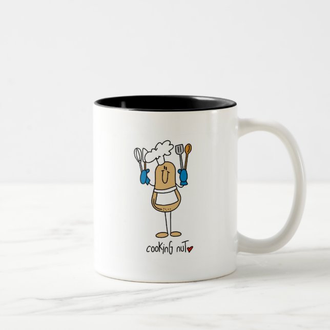 Cooking Nut Tshirts and Gifts Two-Tone Coffee Mug (Right)