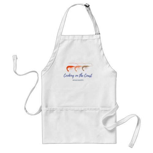 Cooking on the Coast with Shrimp T_Shirt Adult Apron