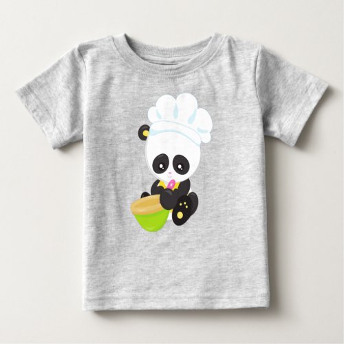 Cooking Panda Baking Panda Cute Panda Bowl Baby T_Shirt