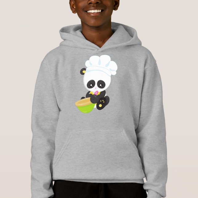 Cooking Panda, Baking Panda, Cute Panda, Bowl Hoodie (Front)