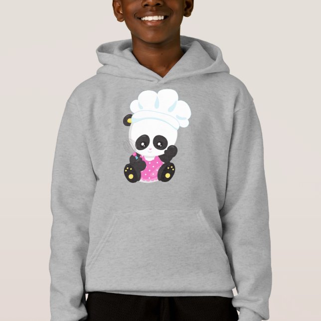 Cooking Panda, Baking Panda, Cute Panda, Whisk Hoodie (Front)