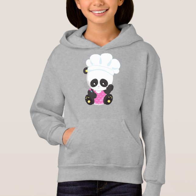 Cooking Panda, Baking Panda, Cute Panda, Whisk Hoodie (Front)