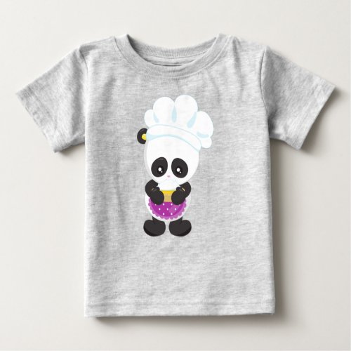 Cooking Panda Baking Panda Panda With Pie Apron Baby T_Shirt