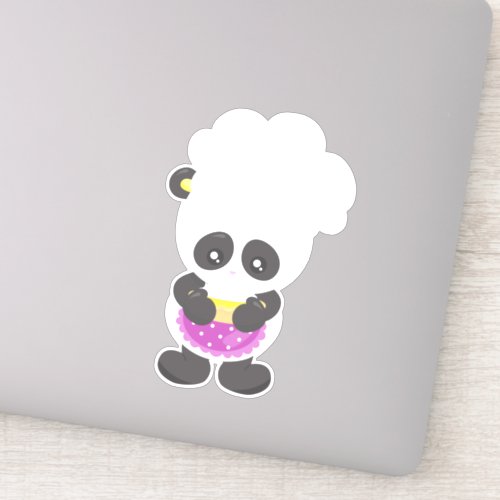 Cooking Panda Baking Panda Panda With Pie Apron Sticker