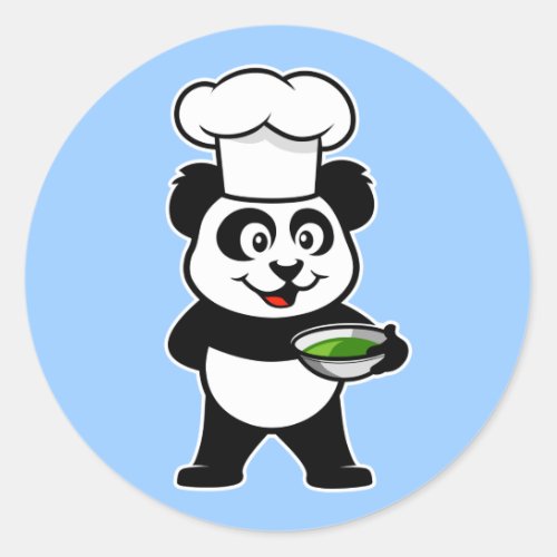 Cooking Panda Classic Round Sticker