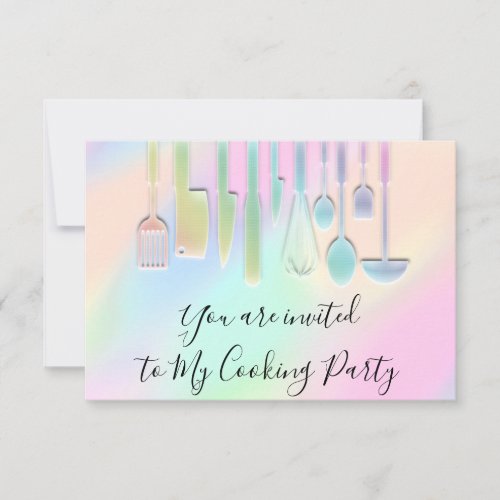 Cooking Party Chef Restaurant Kitchen Utensils  Invitation