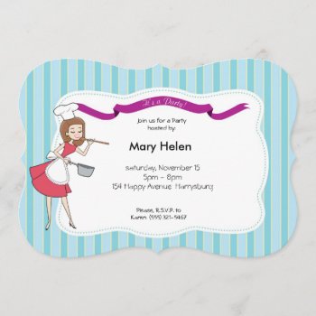 Cooking Party Pot Luck Personalized Invitation by ShopDesigns at Zazzle