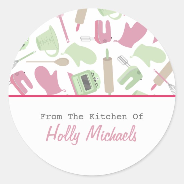 Cooking Pattern Kitchen Label (Front)