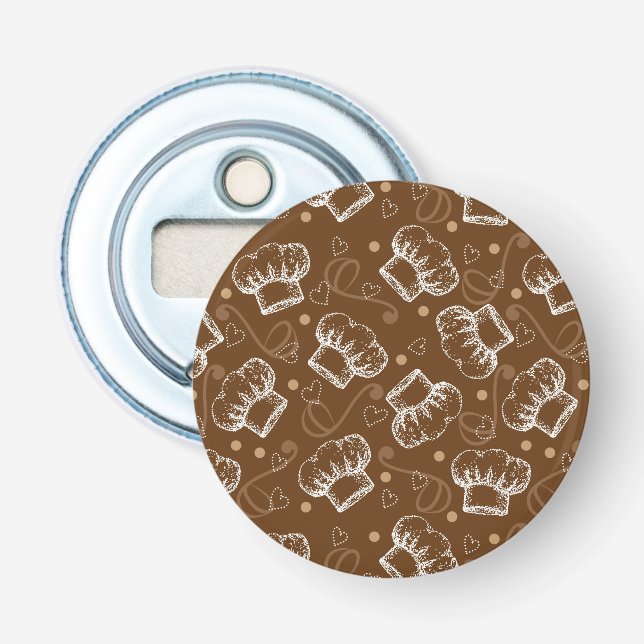 Cooking pattern with chef hat bottle opener (Front)