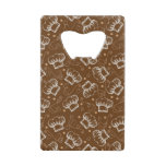 Cooking pattern with chef hat credit card bottle opener