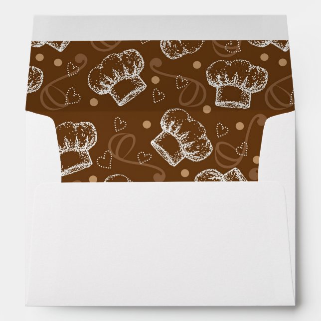 Cooking pattern with chef hat envelope (Back (Bottom))