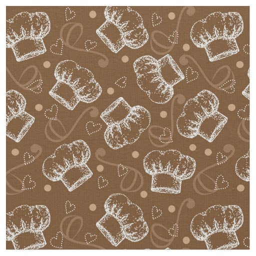 Cooking pattern with chef hat fabric