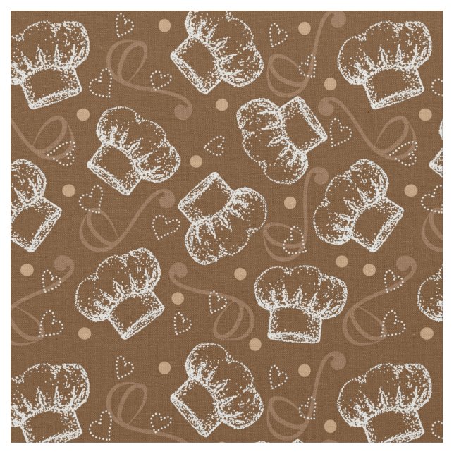 Cooking pattern with chef hat fabric (Close Up)