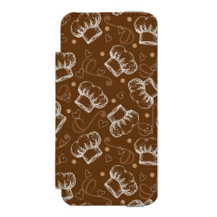 Cooking pattern with chef hat wallet case for iPhone SE/5/5s