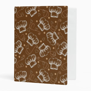 Cooking pattern with chef hat mini binder