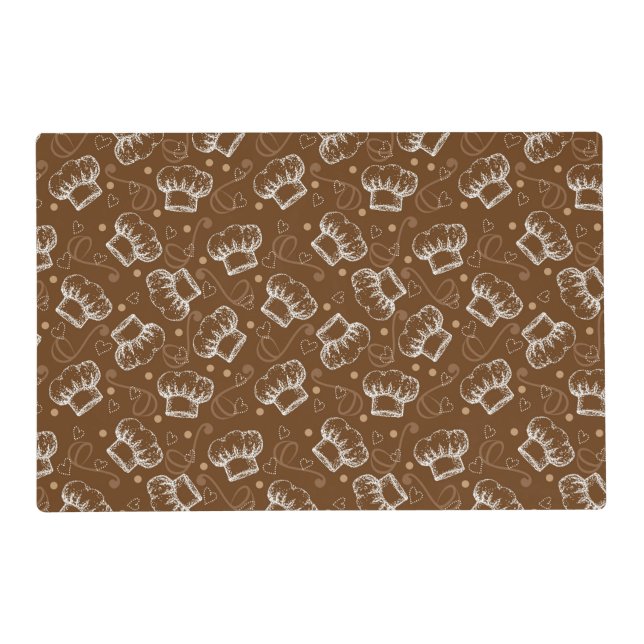 Cooking pattern with chef hat placemat (Front)