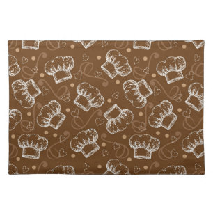 Cooking pattern with chef hat placemat