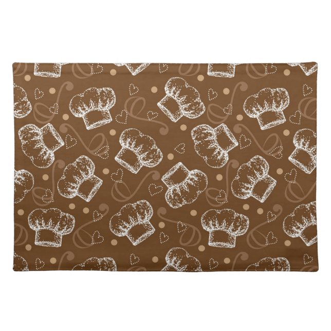 Cooking pattern with chef hat placemat (Front)