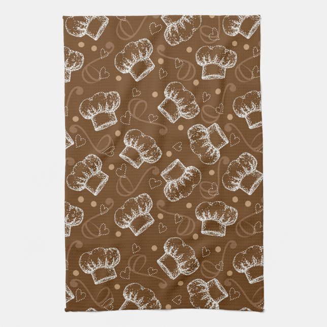 Cooking pattern with chef hat towel (Vertical)