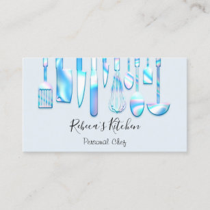 Cooking Personal Chef Restaurant Blue Catering Business Card