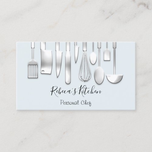 Cooking Personal Chef Restaurant Blue Catering  Business Card