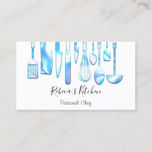 Cooking Personal Chef Restaurant Blue Catering  Business Card