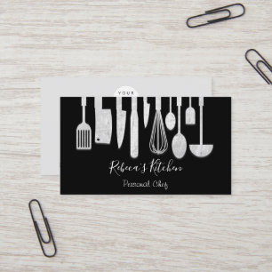 Cooking Personal Chef Restaurant Catering Black Business Card
