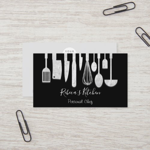 Cooking Personal Chef Restaurant Catering Black Business Card