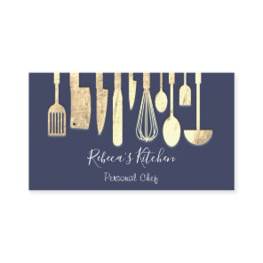 Cooking Personal Chef Restaurant Catering Blue Business Card