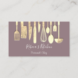 Cooking Personal Chef Restaurant Catering Blush Business Card