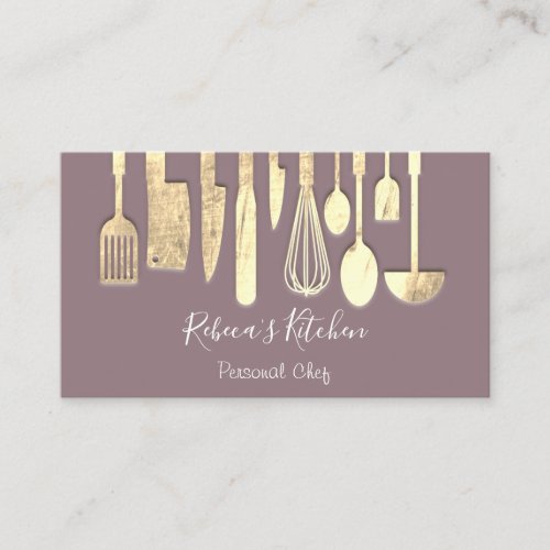 Cooking Personal Chef Restaurant Catering Blush Business Card