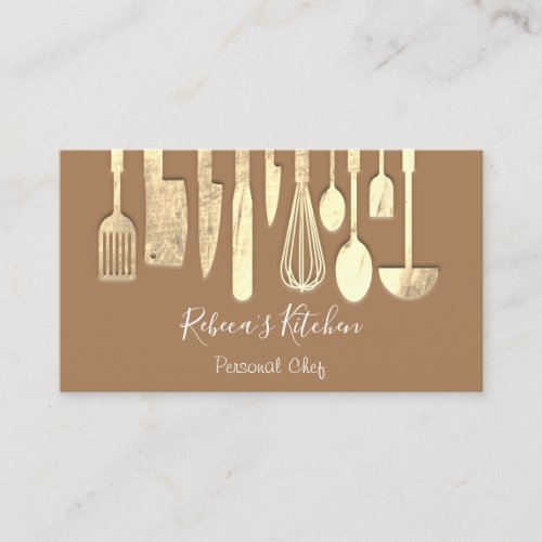 Cooking Personal Chef Restaurant Catering Brown Business Card