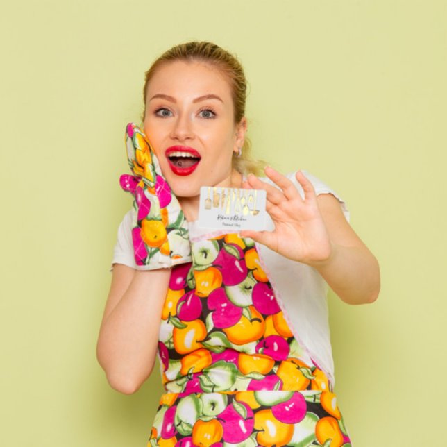 Cooking Personal Chef Restaurant Catering Gold Business Card (Creator Uploaded)