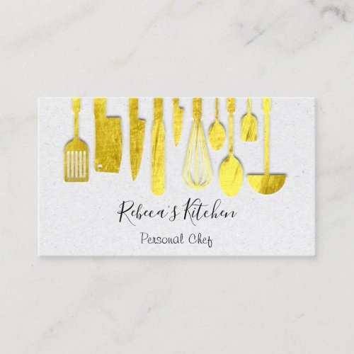 Cooking Personal Chef Restaurant Catering Golden Business Card