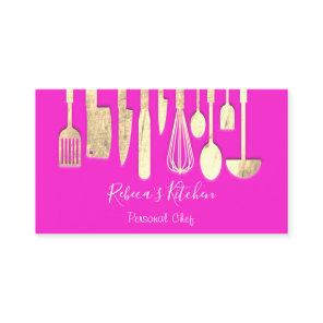 Cooking Personal Chef Restaurant Catering Pink  Business Card