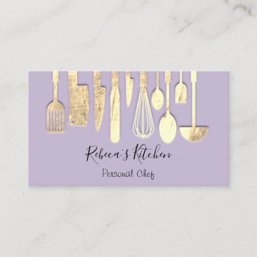 Cooking Personal Chef Restaurant Catering Purple Business Card