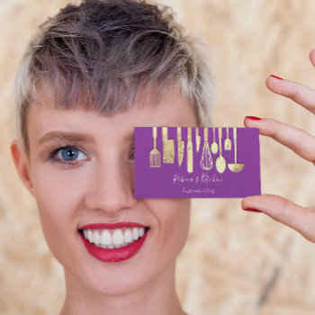 Cooking Personal Chef Restaurant Catering Purple Business Card by luxury_luxury at Zazzle