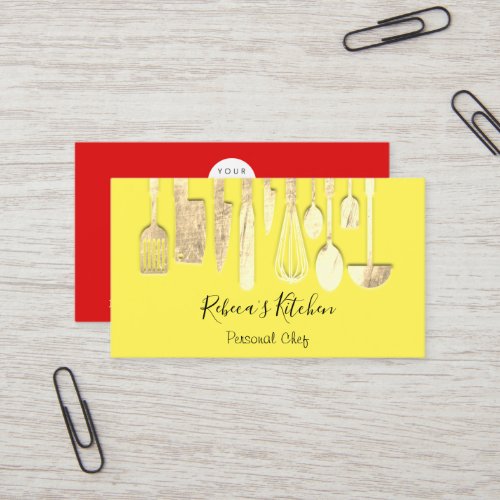 Cooking Personal Chef Restaurant Catering Red Lux Business Card